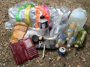 Trash collected from the James River