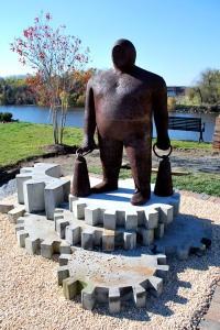 The “Deepwater Sponger” statue next to The Boathouse at Rocketts Landing 